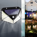 SolLight - Luminária Solar Arandela LED com Carregador Solar e Sensor de Movimento 100 LEDs Resistente à Água com Sensor Camping - Brasil Net Market